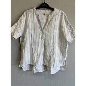 Madewell oversized top blouse shirt womens XS cotton coastal beachcore